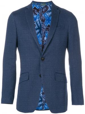 Textured pattern blazer Etro. Цвет: синий