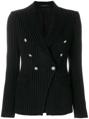 Полосатый двубортный пиджак Tagliatore. Цвет: чёрный