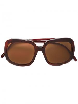 Солнцезащитные очки в квадратной оправе Marni Eyewear. Цвет: коричневый