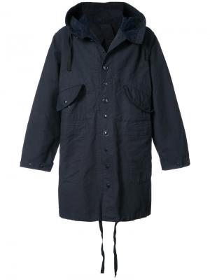Пальто с капюшоном Engineered Garments. Цвет: синий