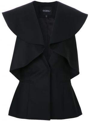 Приталенный пиджак с оборками Goen.J. Цвет: чёрный