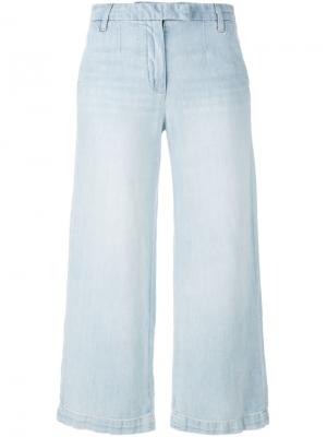 Укороченные широкие джинсы Current/Elliott. Цвет: синий
