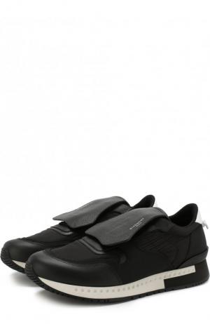 Кожаные кроссовки с декоративной отделкой Givenchy. Цвет: черный