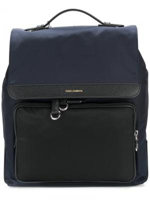 Рюкзак квадратной формы Dolce & Gabbana. Цвет: синий