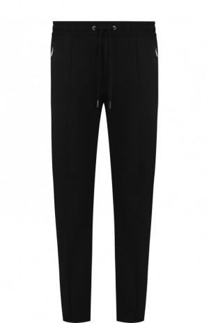 Хлопковые брюки с поясом на резинке Dolce & Gabbana. Цвет: черный