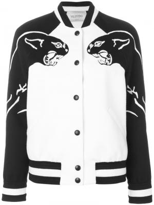 Куртка с пантерами Valentino. Цвет: белый