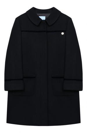 Шерстяное пальто с отложным воротником Lanvin. Цвет: синий