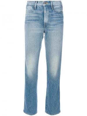 Укороченные выбеленные джинсы Frame Denim. Цвет: синий