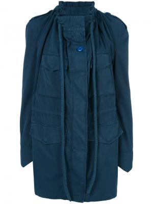 Пальто с драпировками Mm6 Maison Margiela. Цвет: синий