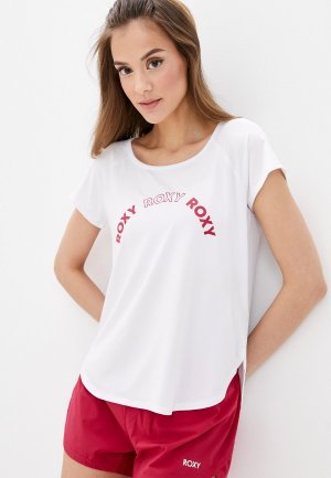 Футболка спортивная Roxy. Цвет: белый
