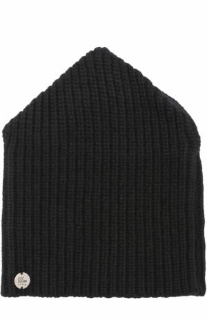 Шерстяная шапка фактурной вязки Lost&Found. Цвет: черный