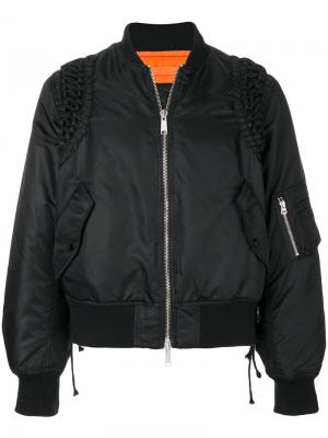 Куртка-бомбер со шнуровкой KTZ. Цвет: чёрный