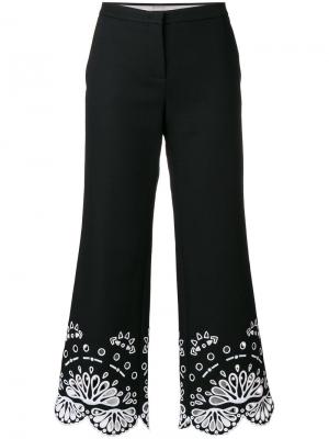 Укороченные брюки  с вышивкой Emilio Pucci. Цвет: чёрный