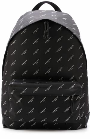 Текстильный рюкзак Explorer с логотипом бренда Balenciaga. Цвет: черно-белый