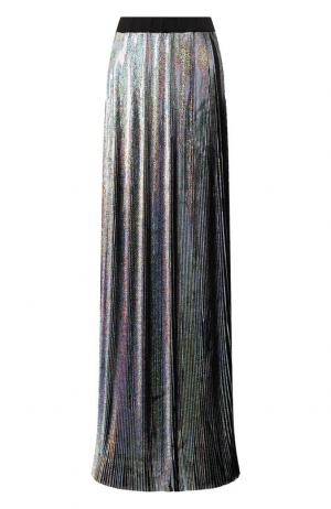 Плиссированная юбка-макси Balmain. Цвет: серебряный