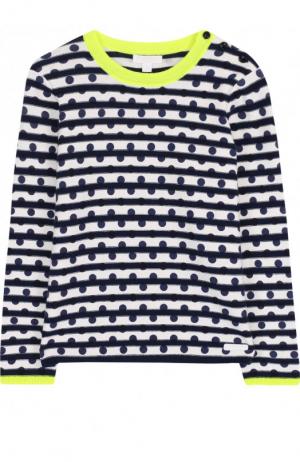 Пуловер из смеси хлопка и кашемира с принтом контрастной отделкой Burberry. Цвет: разноцветный
