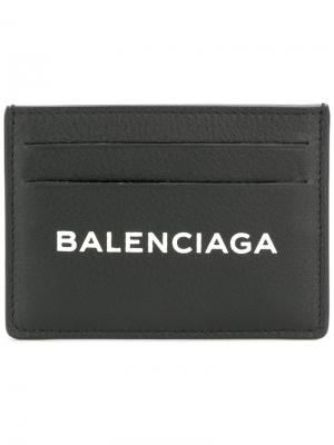 Визитница с принтом логотипа Balenciaga. Цвет: чёрный