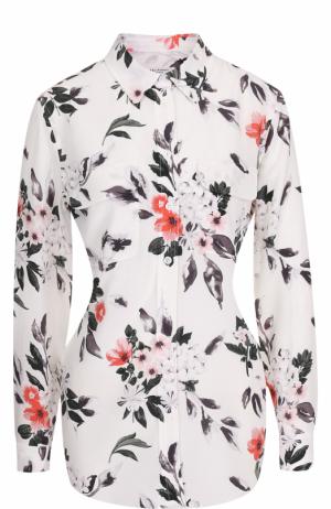 Шелковая блуза с цветочным принтом Equipment. Цвет: разноцветный