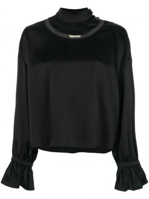 Блузка с вырезными деталями Fendi. Цвет: чёрный