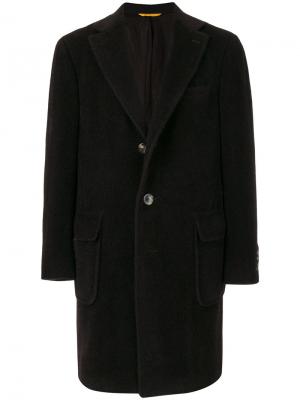 Однобортное пальто Canali. Цвет: чёрный