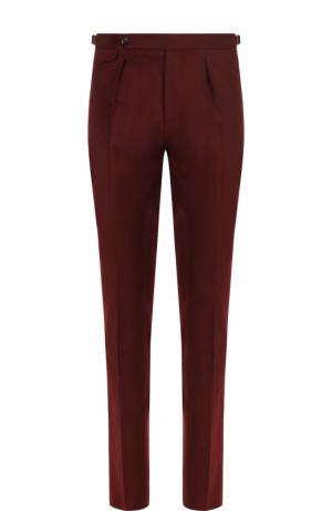 Шерстяные брюки прямого кроя PT01. Цвет: бордовый