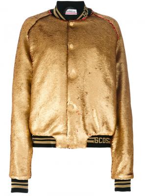 Куртка-бомбер с пайетками Gcds. Цвет: металлический
