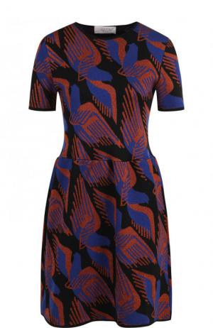 Вязаное мини-платье с коротким рукавом Tak.Ori. Цвет: синий