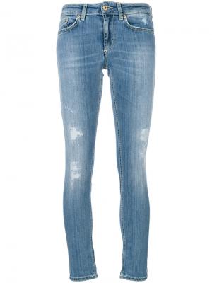 Состаренные джинсы скинни Dondup. Цвет: синий