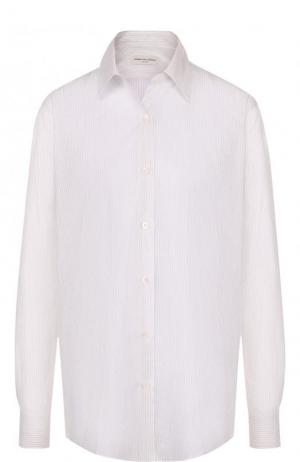 Блуза свободного кроя из смеси хлопка и шелка Dries Van Noten. Цвет: белый