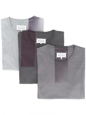 Комплект из трех футболок Maison Margiela. Цвет: серый