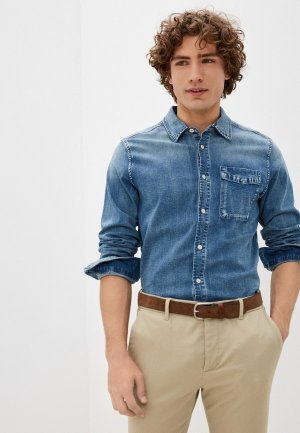 Рубашка джинсовая Denham. Цвет: синий