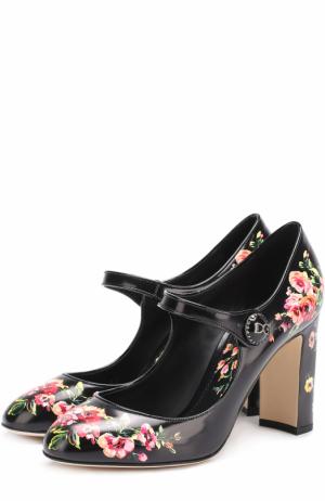 Кожаные туфли Vally с цветочным принтом Dolce & Gabbana. Цвет: разноцветный