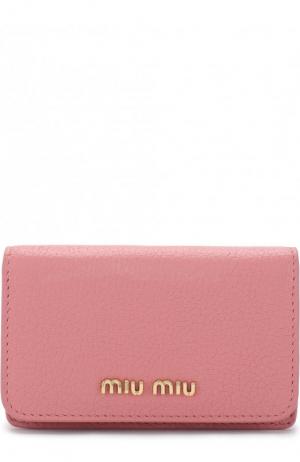 Кожаный футляр для кредитных карт Miu. Цвет: розовый