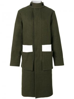 Пальто с контрастными вставками Marni. Цвет: зелёный