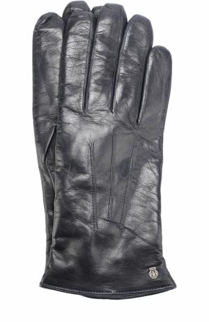 Кожаные перчатки с подкладкой из смеси шерсти и кашемира Roeckl. Цвет: темно-синий