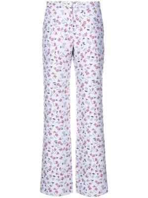 Прямые брюки с цветочным принтом Altuzarra. Цвет: белый