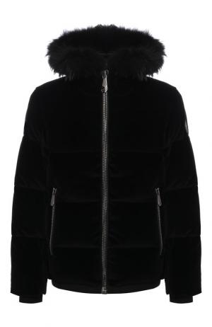 Пуховая куртка на молнии с капюшоном Philipp Plein. Цвет: черный