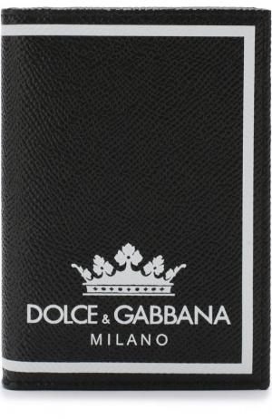 Кожаный футляр для кредитных карт Dolce & Gabbana. Цвет: черный