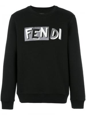 Толстовка с принтом логотипа Fendi. Цвет: чёрный