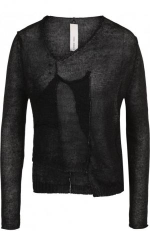 Пуловер с V-образным вырезом из льна Isabel Benenato. Цвет: черный