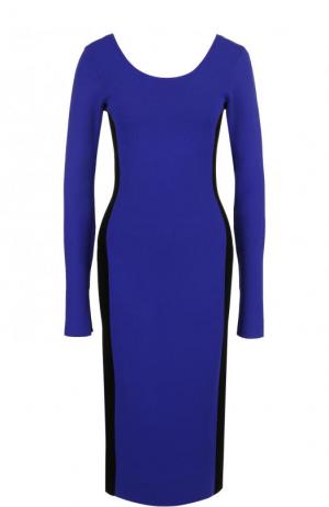 Платье-миди с длинным рукавом и круглым вырезом Diane Von Furstenberg. Цвет: синий