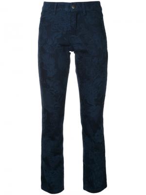 Облегающие джинсы с рисунком Marc Cain. Цвет: синий