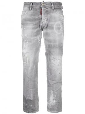 Boyfriend cropped jeans Dsquared2. Цвет: серый