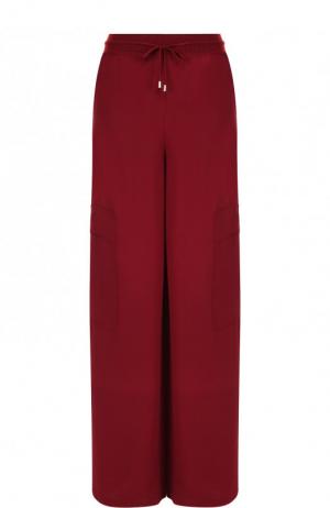 Однотонные шелковые брюки с накладными карманами Loro Piana. Цвет: бордовый
