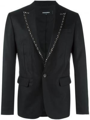 Пиджак London Tux с заклепками на лацканах Dsquared2. Цвет: чёрный
