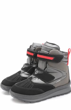 Комбинированные ботинки с застежками велькро Jog Dog. Цвет: черный
