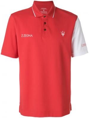 Рубашка-поло с короткими рукавами логотипом Z Zegna. Цвет: красный