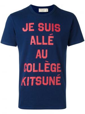 Футболка College Maison Kitsuné. Цвет: синий