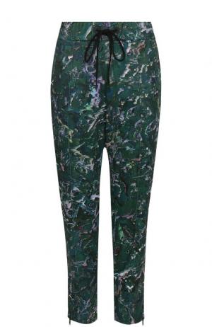 Укороченные брюки прямого кроя с принтом Y-3. Цвет: темно-зеленый