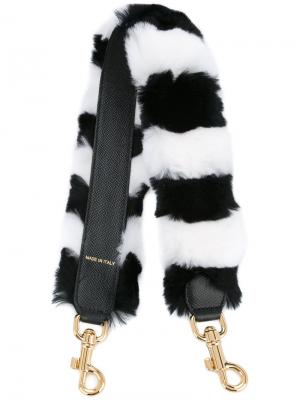 Мини-ремень для сумки с кроличьим мехом Dolce & Gabbana. Цвет: чёрный